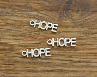50pcs Hope Charms Word Inspiration Bulk Wholesale Charm Antique Silver Tone 7x21mm cf4551