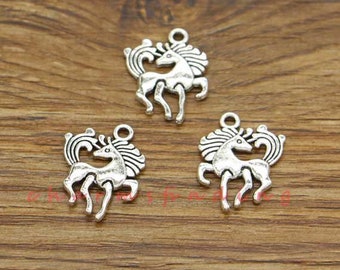 30pcs Pony Charms Horse Charm Antique Silver Tone 16x20mm cf3735