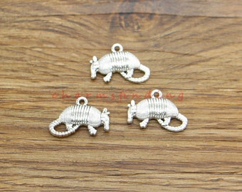 20pcs Armadilloes Pangolin Charms Animal Charm Antique Silver Tone 19x13mm cf4357