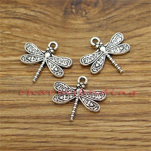 20pcs Butterfly Charms Fly Moth Charms Antique Silver Tone 21x19mm cf3341