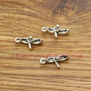30pcs Rowing Charms Boat Canoe Charms Antique Silver Tone 19x9mm cf3356