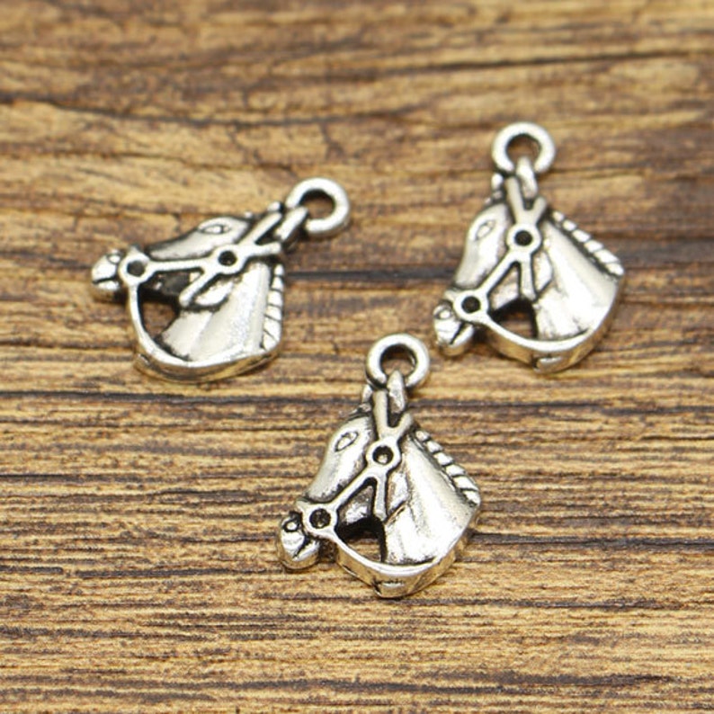 25pcs Horse Head Charms Animal Charms Antique Silver Tone Etsy
