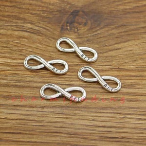 30pcs  Best Friends Infinity 8 Charm Connectors Infinity BFF Antique Silver Tone 9x24mm cf3795
