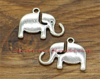 30pcs Baby Elephant Charms Animal Charm Antique Silver Tone 17x22mm cf2211