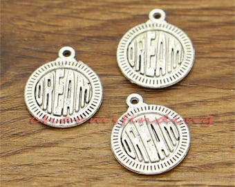 30pcs Dream Charms Word Charms Antique Silver Tone 18x15mm cf0381