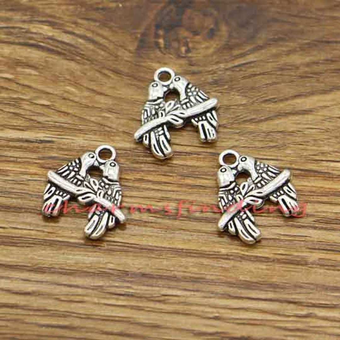20pcs Lovebird Charms Double Sided Charms Antique Silver Tone - Etsy