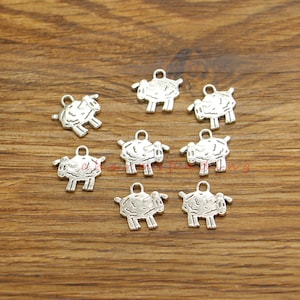 30pcs Sheep Charms Farm Animal Lamb Charms Pendant Charm Bracelet Antique Silver Tone 15x14mm cf5112