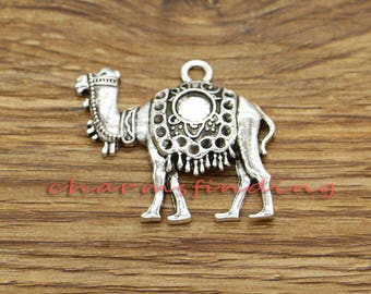 5pcs Large Camel Charms Desert Animal Charms Antique Silver Tone 35x31mm cf3301