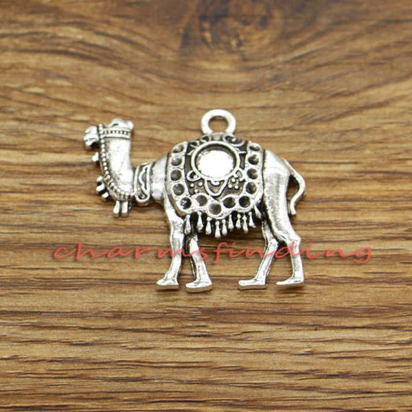 5pcs Large Camel Charms Desert Animal Charms Antique Silver Tone 35x31mm cf3301