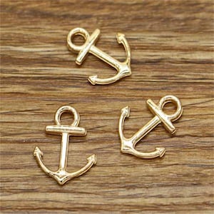 30pcs Anchor Charms, Anchor, Gold Plated Tone Nautical Sailing Charms, Fittings, Accessories, Supplies 15x19mm cf2638