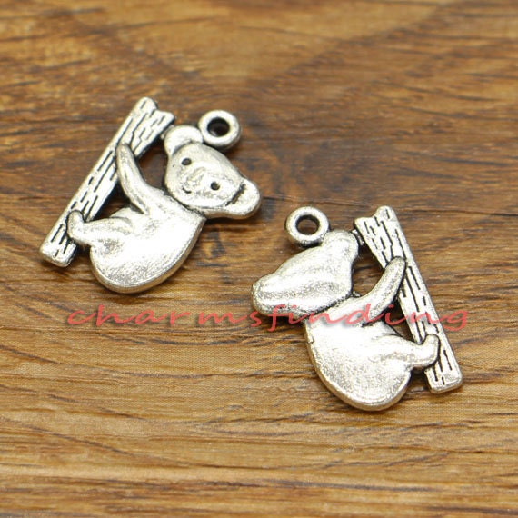 BULK 50 Koala charms antique silver tone A837
