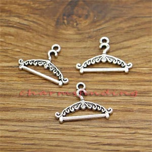 30pcs Clothes Hanger Charms Antique Silver Tone 24x18mm cf3209