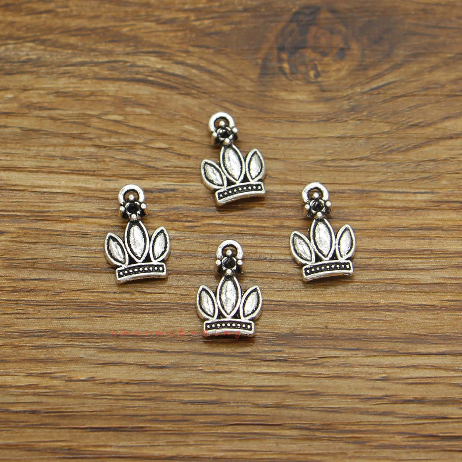50pcs Crown Charms Queen Princess Charms Antique Silver Tone Etsy