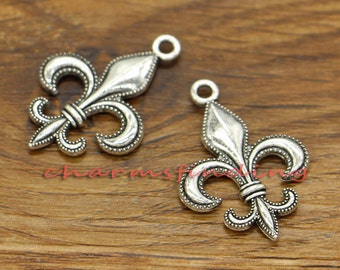 15 Stück Fleur de lis Charms Antik Silber Ton 20x28mm cf2695