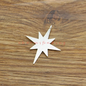 10 st. Starburst Star Charms Smycken North Star Charms Hänge Antik Silver Ton 34 x 40 mm cf4642