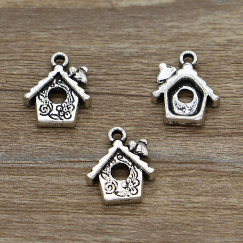 20pcs House Charms Bird House Charms Antique Silver Tone Etsy