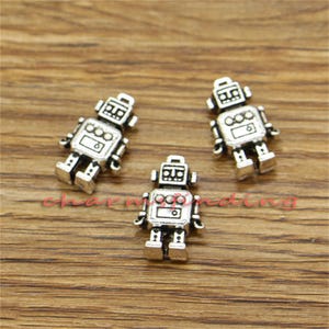 20pcs Robot Charms Antique Silver Tone 12x18x5mm cf3134