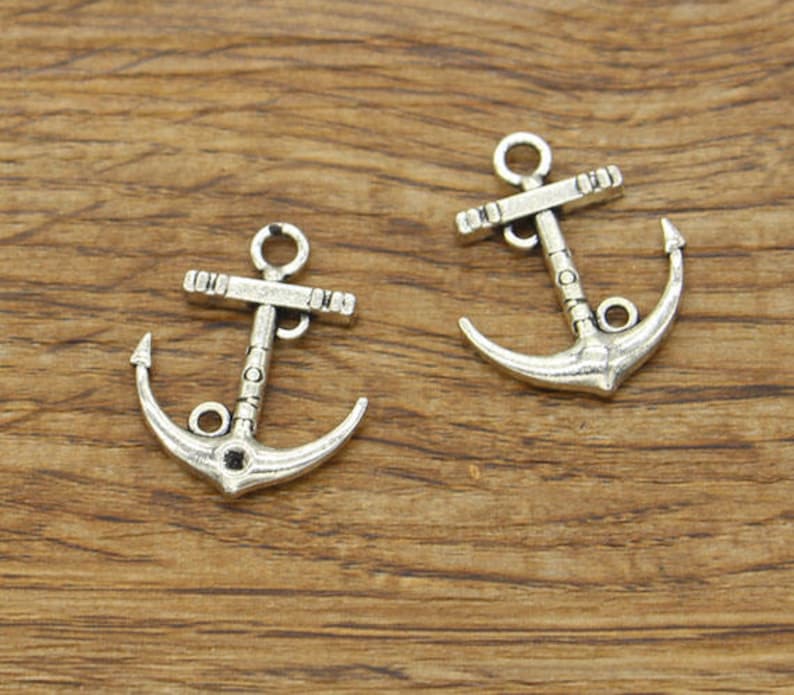30pcs Anchor Charms Sailing Charms Antique Silver Tone 22x18mm Etsy
