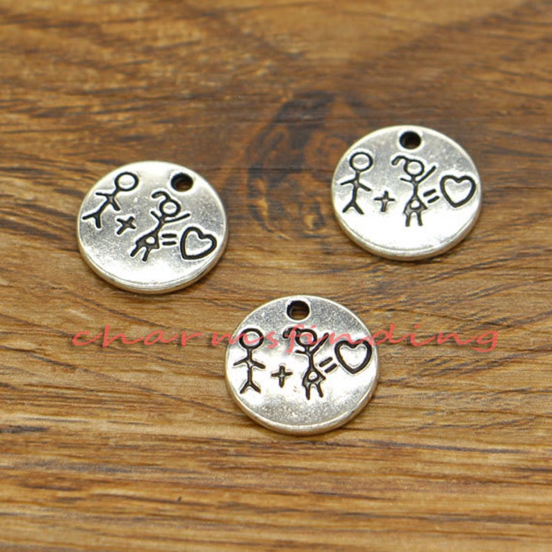 20pcs Boy and Girl Charms Family Charms Antique Silver Tone Etsy