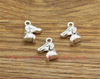 15 pezzi Ciondolo bassotto Ciondoli per cani Argento antico 12x17x6mm cf3798