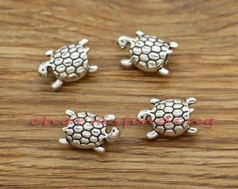 15pcs Turtle Beads Large Hole Beads European Bead Antique Silver Tone 16x11x16mm cf3313