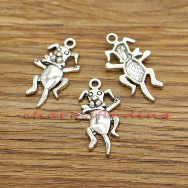 30pcs Dog Charms Animal Charm Antique Silver Tone 14x26mm Etsy