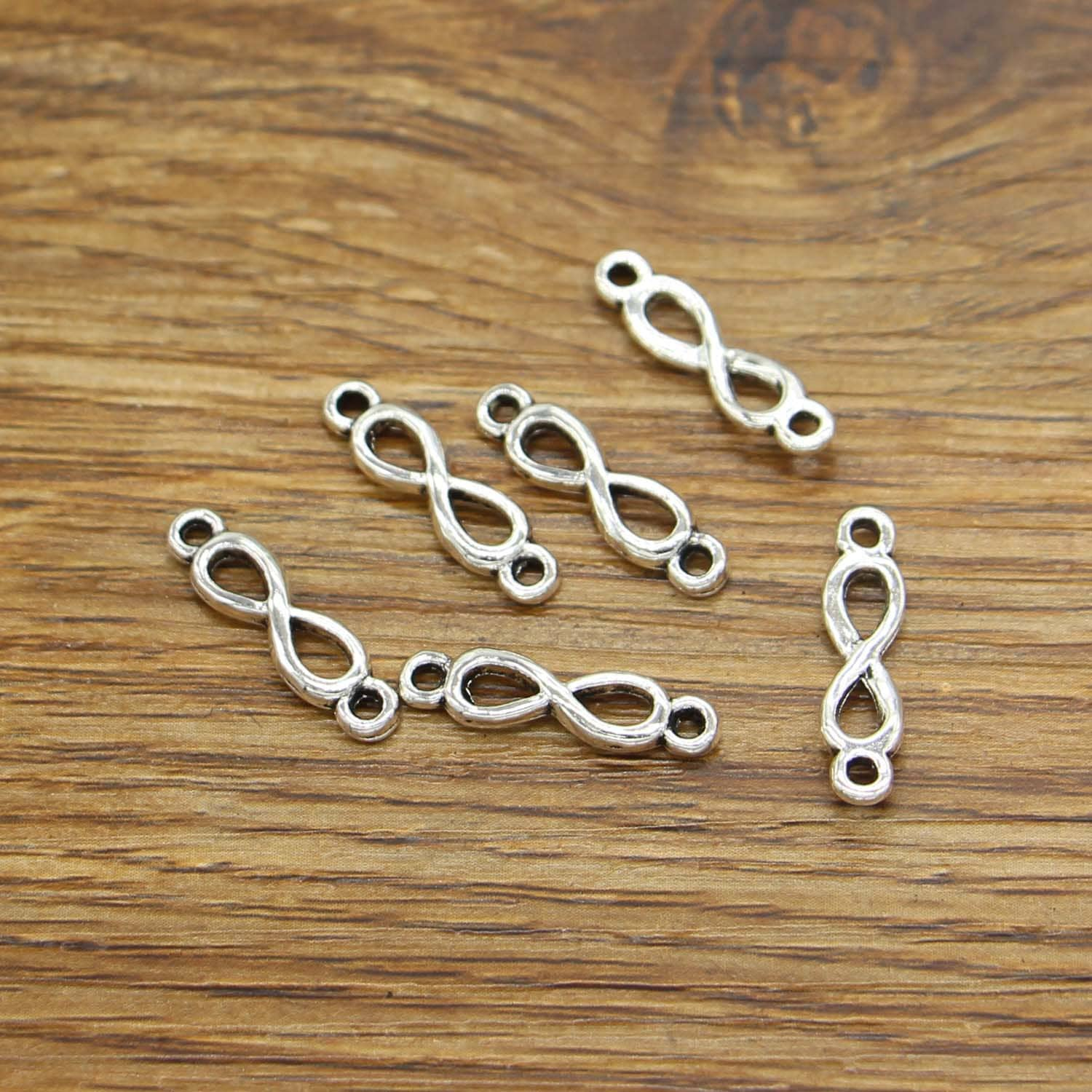 50pcs 8 Infinity Connector Charms Antique Silver Tone 5x21mm | Etsy