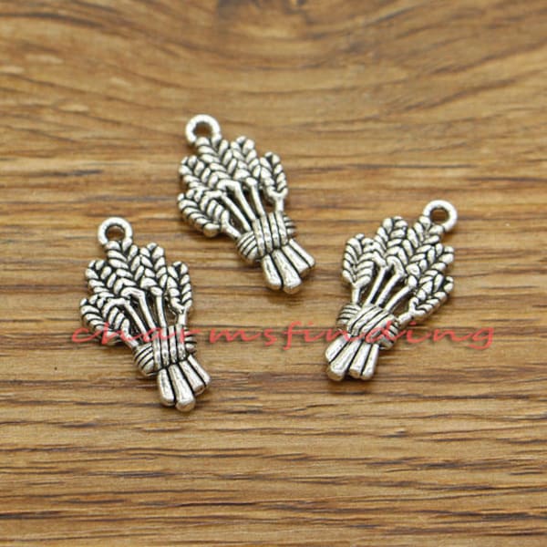 20pcs Wheat Charm Grain Charms Antique Silver Tone 13x24mm cf3220