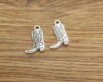 15 Stück Cowboy Boot Charms Schuh Charms Antik Silber Ton 15x22mm cf4393