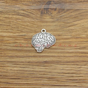 15/30pcs Brain Pendants Charms Organ Charm Antique Silver Tone 21x22mm cf4157