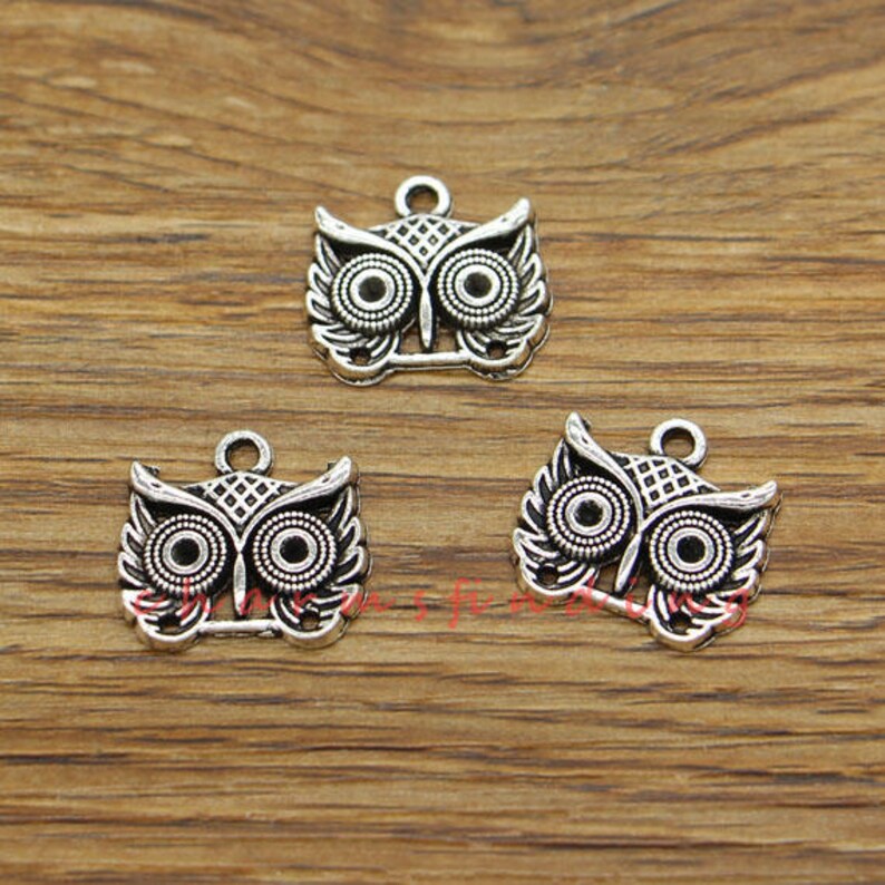 20pcs Owl Charms Bird Charm Antique Silver Tone 16x18mm Cf3450 Etsy
