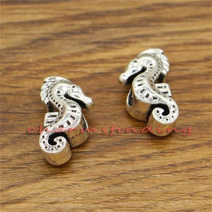 10pcs Seahorse Beads Large European Bead Spacers Animal Beads Antique Silver Tone 11x19x9mm cf2256