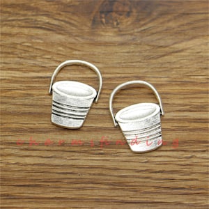 12pcs Bucket Charms Antique Silver Tone 18x26mm cf3544