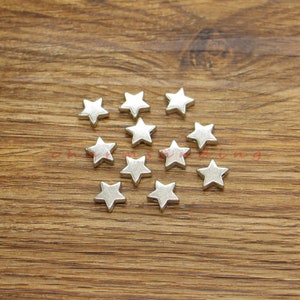 50pcs Star Beads Spacers Charms Centered Hole Beads 2 Sided Antique Silver Tone 10x9x3mm 1mm hole size cf4140