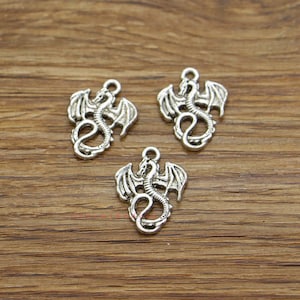 30pcs Baby Dragon Charms Animal Charms Mythical Antique Silver Tone 16x21mm cf3922
