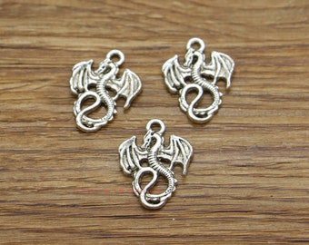 30pcs Baby Dragon Charms Animal Charms Mythical Antique Silver Tone 16x21mm cf3922