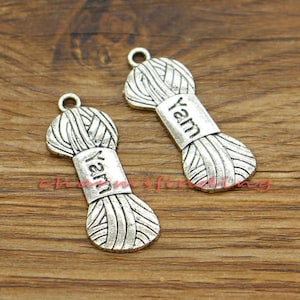 20pcs Yarn Charms Knitting Charms Antique Silver Tone 31x15mm cf0226