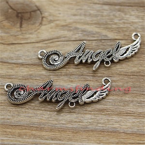 15pcs Angel Charms Fairy Charm Antique Silver Tone 43x13mm cf0016