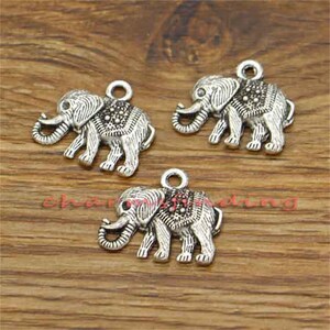20 st elefantberlocker Zoo-berlocker Antik silverfärgade 19 x 23 mm cf2255 bild 1