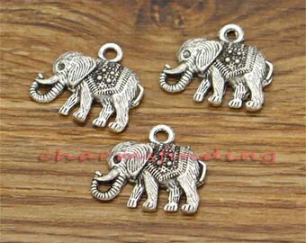 20 Stück Elefant Charms Zoo Charms Antik Silber Ton 19 x 23 mm lf2255