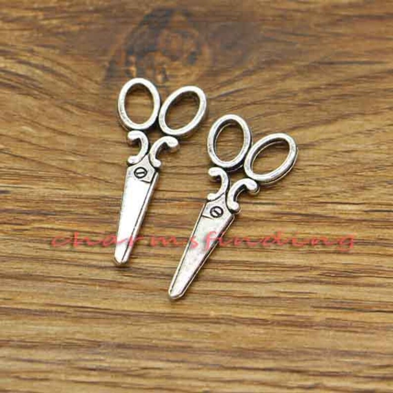 20pcs Scissor Charms Sewing Charms Antique Silver Tone 33x14mm Etsy