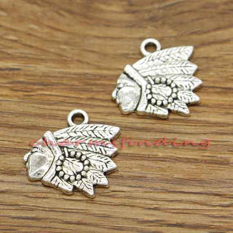 15pcs Indian Charm Native Charms Native Charm Antique Silver Etsy