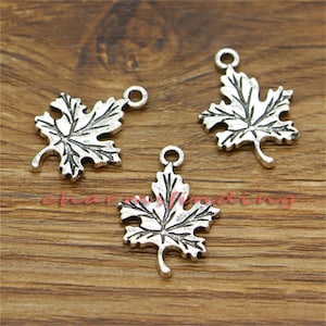 20 Stück Ahornblatt Charms Blatt Charms Antik Tibet Silber Ton 16x23mm lf1497