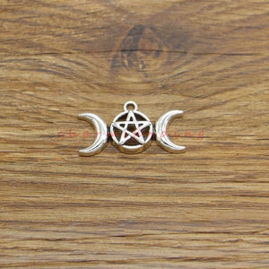 20pcs Maan en Star Charms Charms Antieke Zilveren Tone 16x30mm cf4676