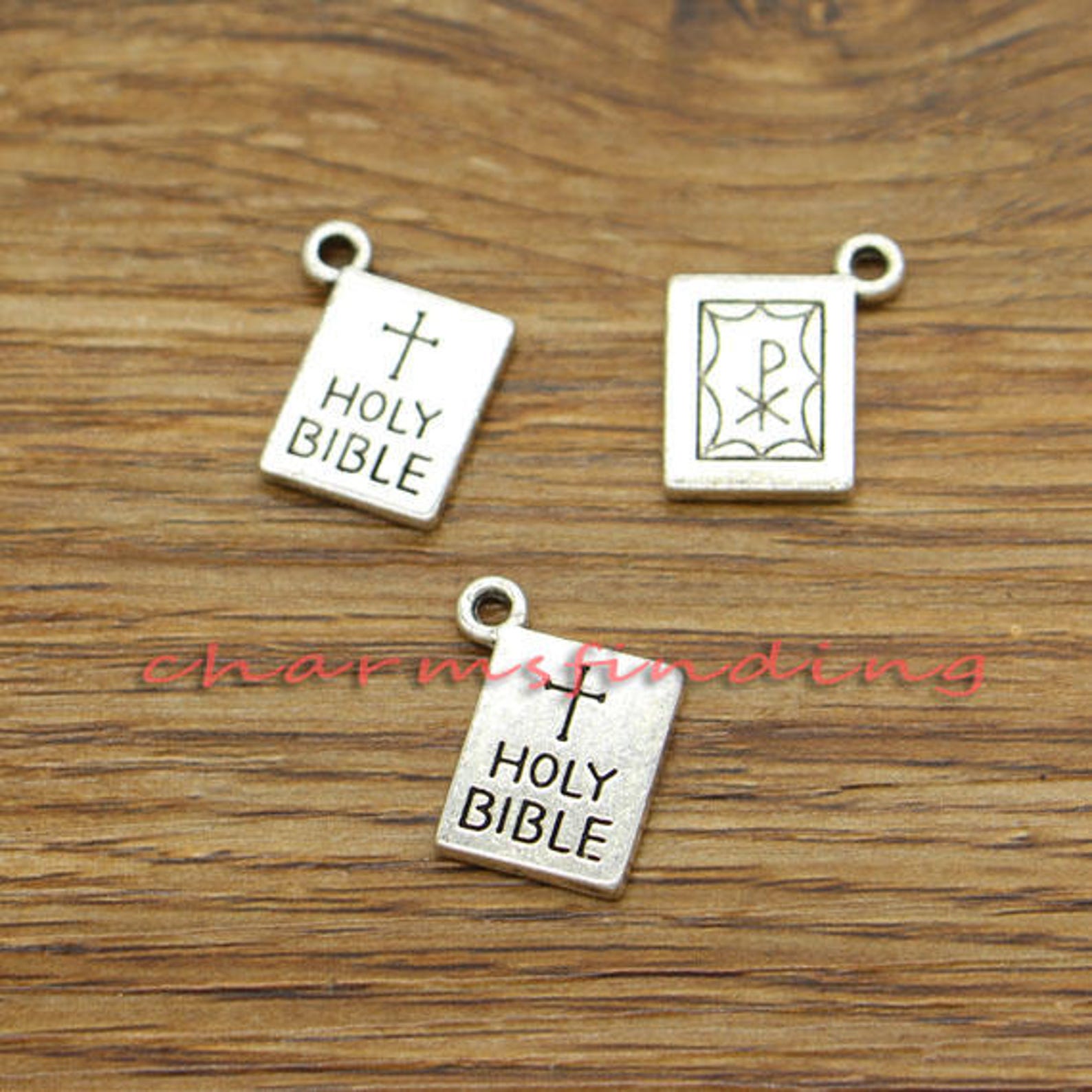 15pcs Holy Bible Charms Religious Charm Antique Silver Tone Etsy
