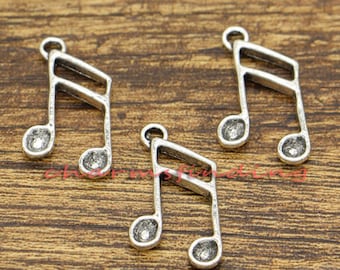 20pcs Music Note Charms Charms Antique Silver Tone 14x25mm cf1342