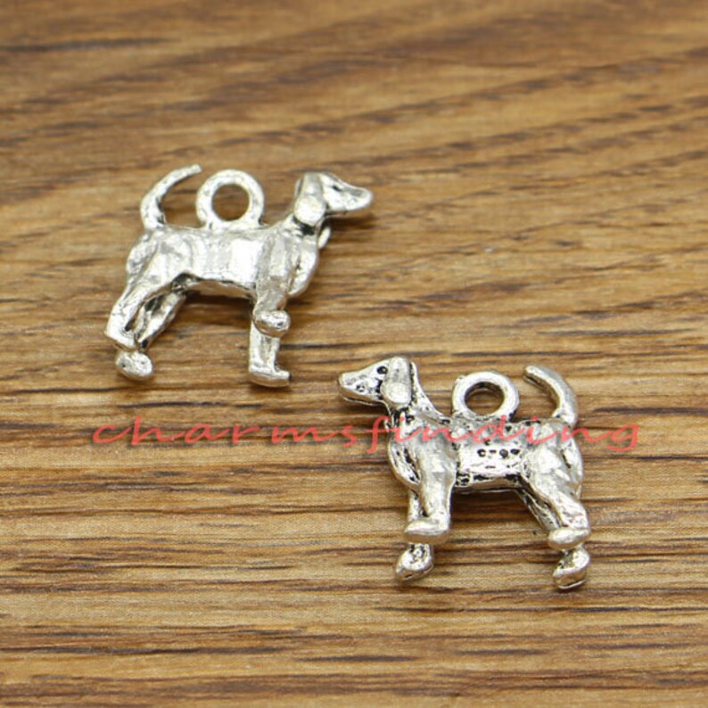 20pcs Dog Charms Animal Charm Antique Silver Tone 16x16mm Etsy