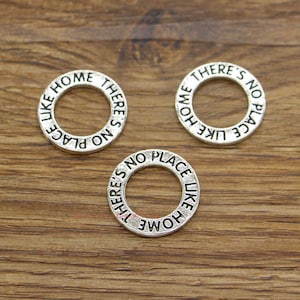 15 pièces il n&#39;y a pas de Place comme la maison pendentifs à maillons de charme étiquette ronde 2 faces ton argent Antique 20x20mm cf3854