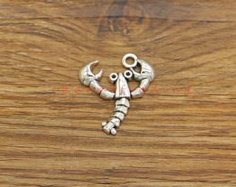 15個 ロブスターチャーム 海の生き物 海洋チャーム アンティーク