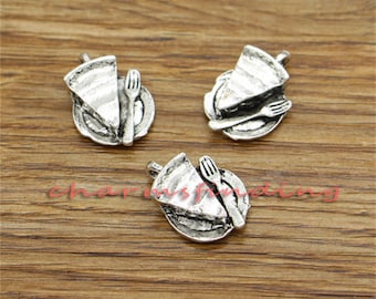 15 pezzi Ciondoli Pizza Junk Food Ciondolo Argento Antico 13x19mm cf3264